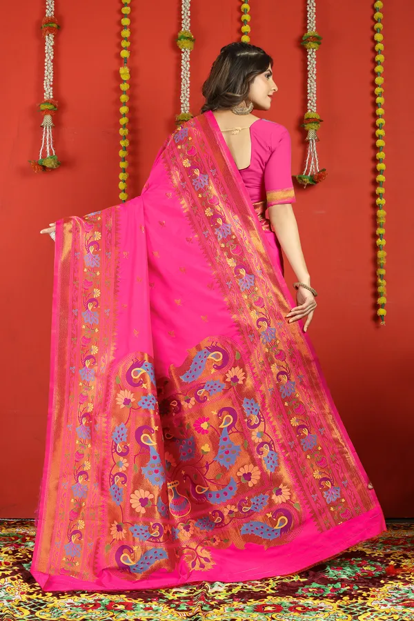 PINK_PURE_SILK_PATHANI_SAREE
